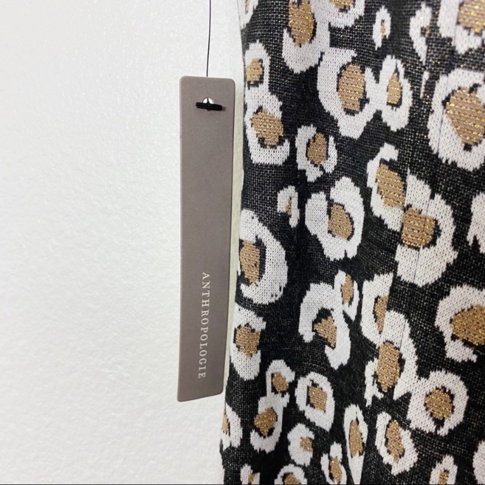 NWT Anthropologie Current Air Leopard Metallic Shimmer Fit & Flare Dress Small - Picture 9 of 10